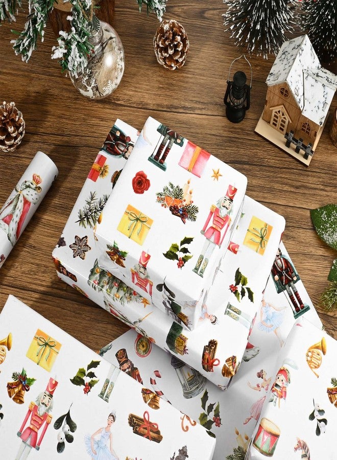 Bolsome 1 Roll Christmas Wrapping Paper Cartoon Nutcracker Soldier Ballet Dancer Xmas Tree Printed Gift Wrap Paper for Birthday Party Winter Holidays DIY Craft, 17 Inch × 32.8Ft - Image 5
